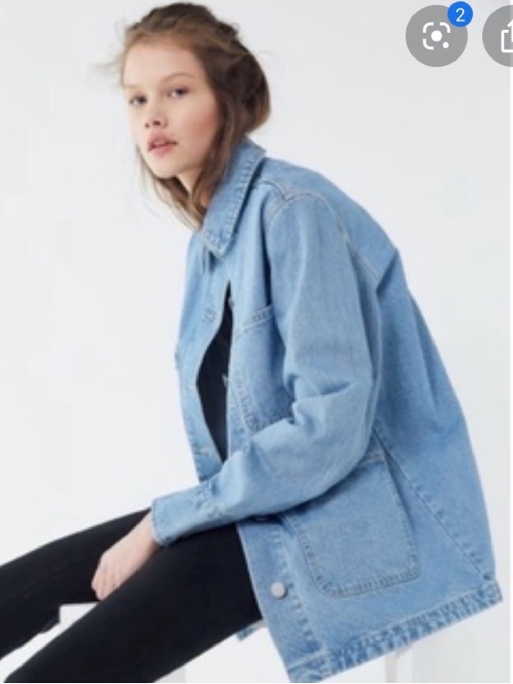 BDG Urban Outfitters Women’s Oversized Denim Chore Jacket, Light Wash Size Med